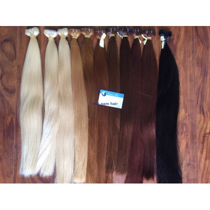 Weft color hair double drawn